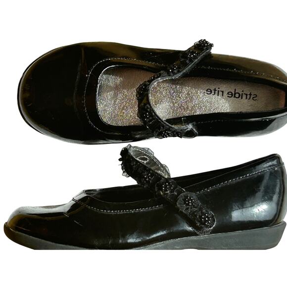Stride Rite Girls Patent Leather Shoes Mary Jane Party Dress Black US 10W UK 9.5 - Picture 6 of 8